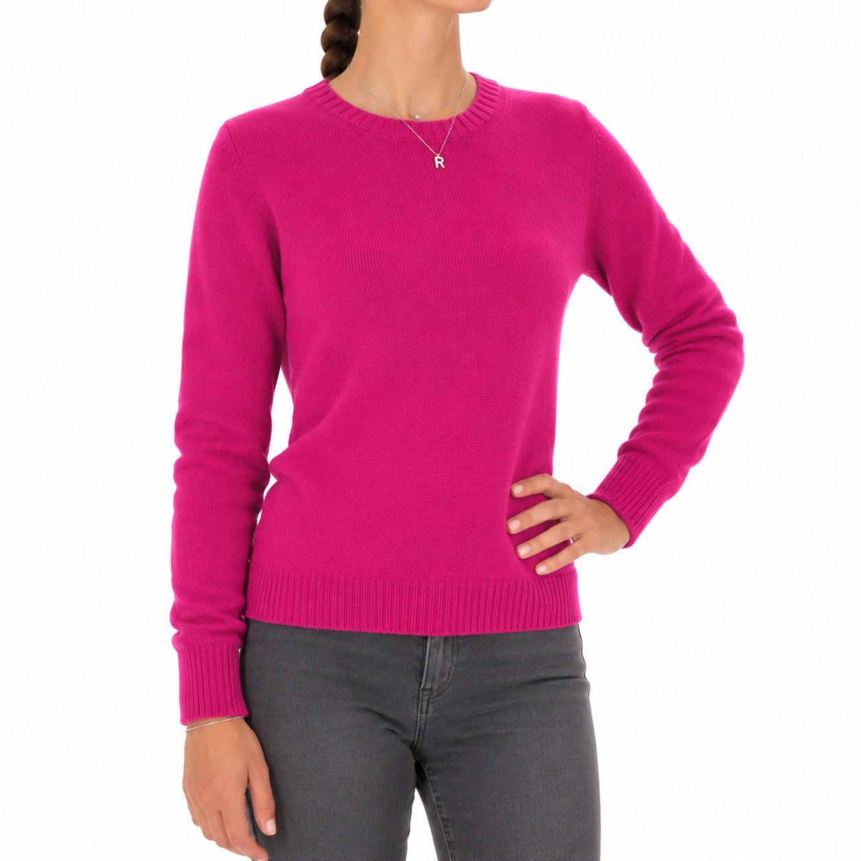 Emilio Romanelli Woman Knit Cashmere Crew Neck Fuchsia