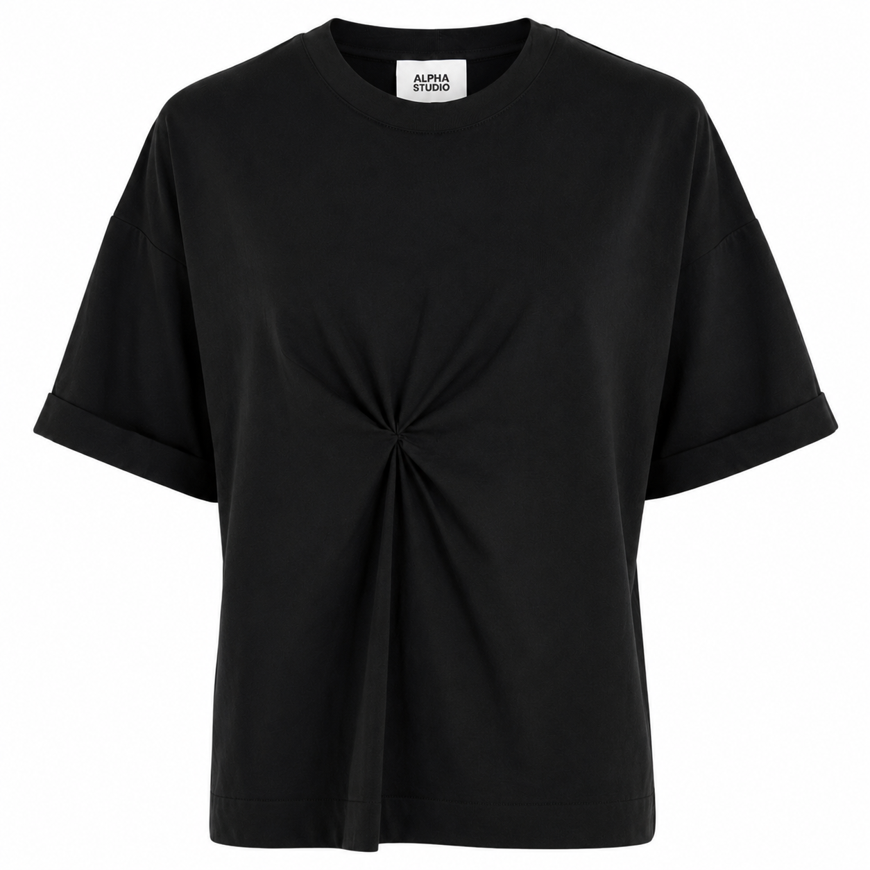 Alpha Studio Woman T-Shirt Drappeggio Black