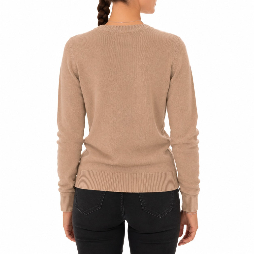 Emilio Romanelli Woman Knit Cashmere Crew Neck Beige