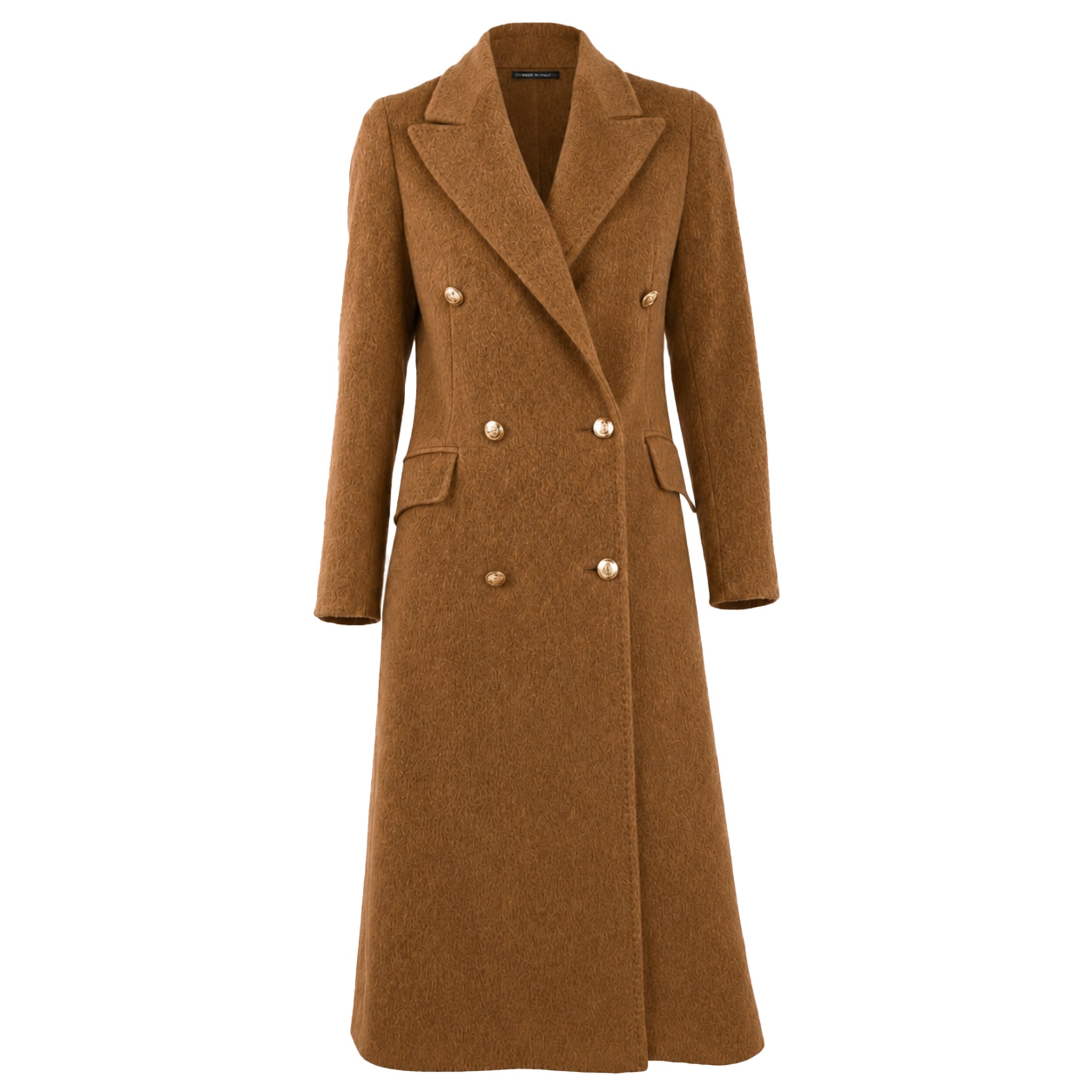 Loro Piana Fabric Woman Coat Double-Breasted Camel
