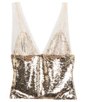 Patrizia Pepe Woman Top Sequins Gold Yellow