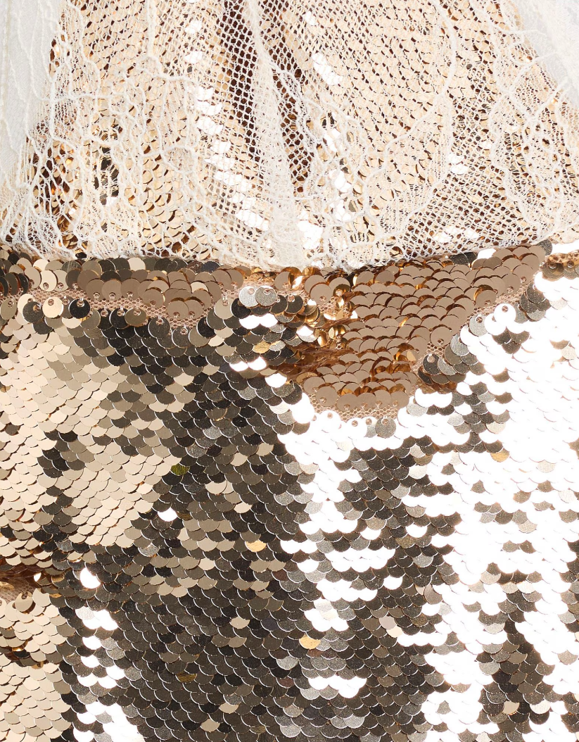Patrizia Pepe Woman Top Sequins Gold Yellow