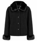 Loro Piana Fabric Woman Coat Short Pelliccia Black