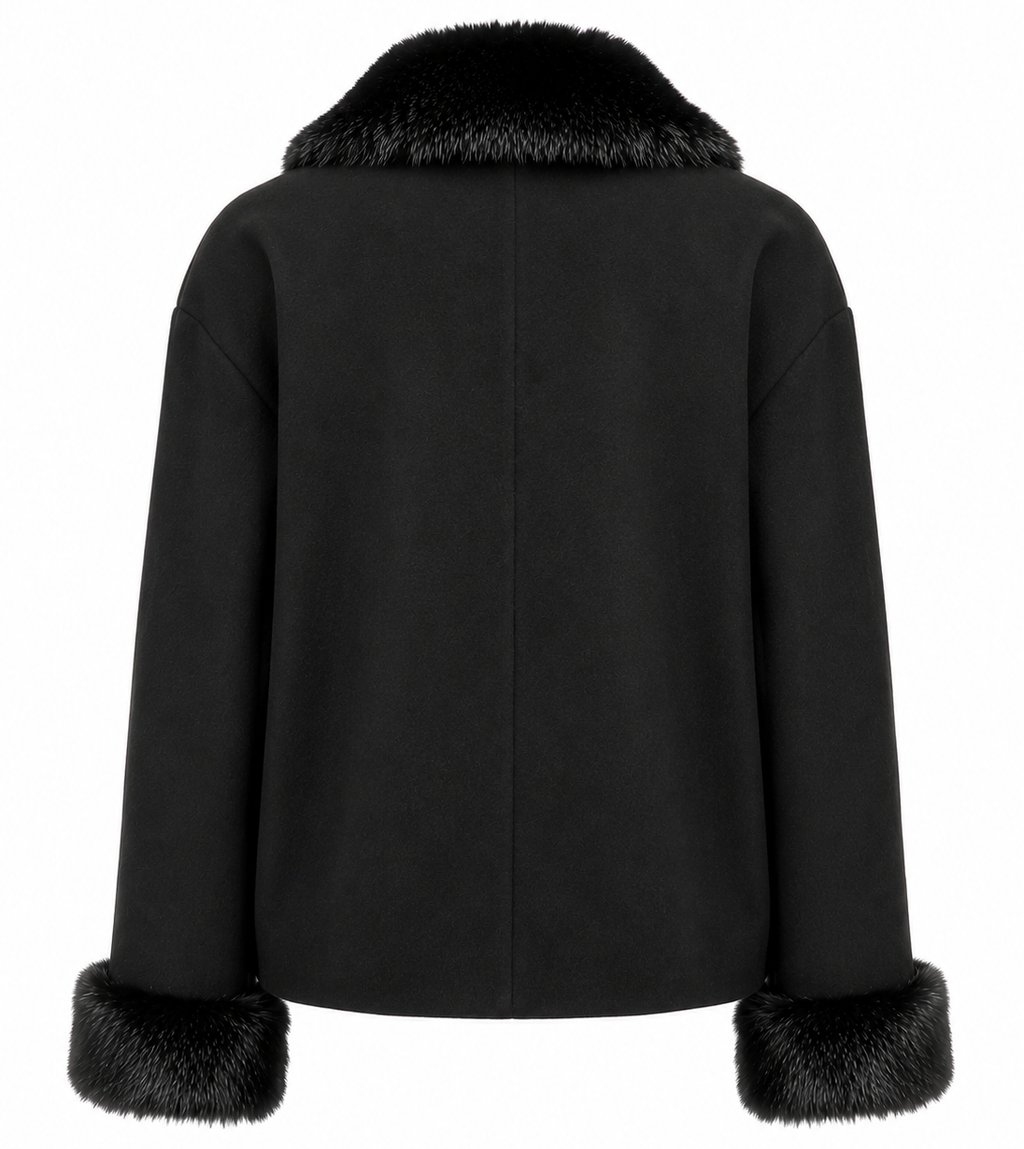 Loro Piana Fabric Woman Coat Short Pelliccia Black