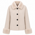 Loro Piana Fabric Woman Coat Short Pelliccia Beige