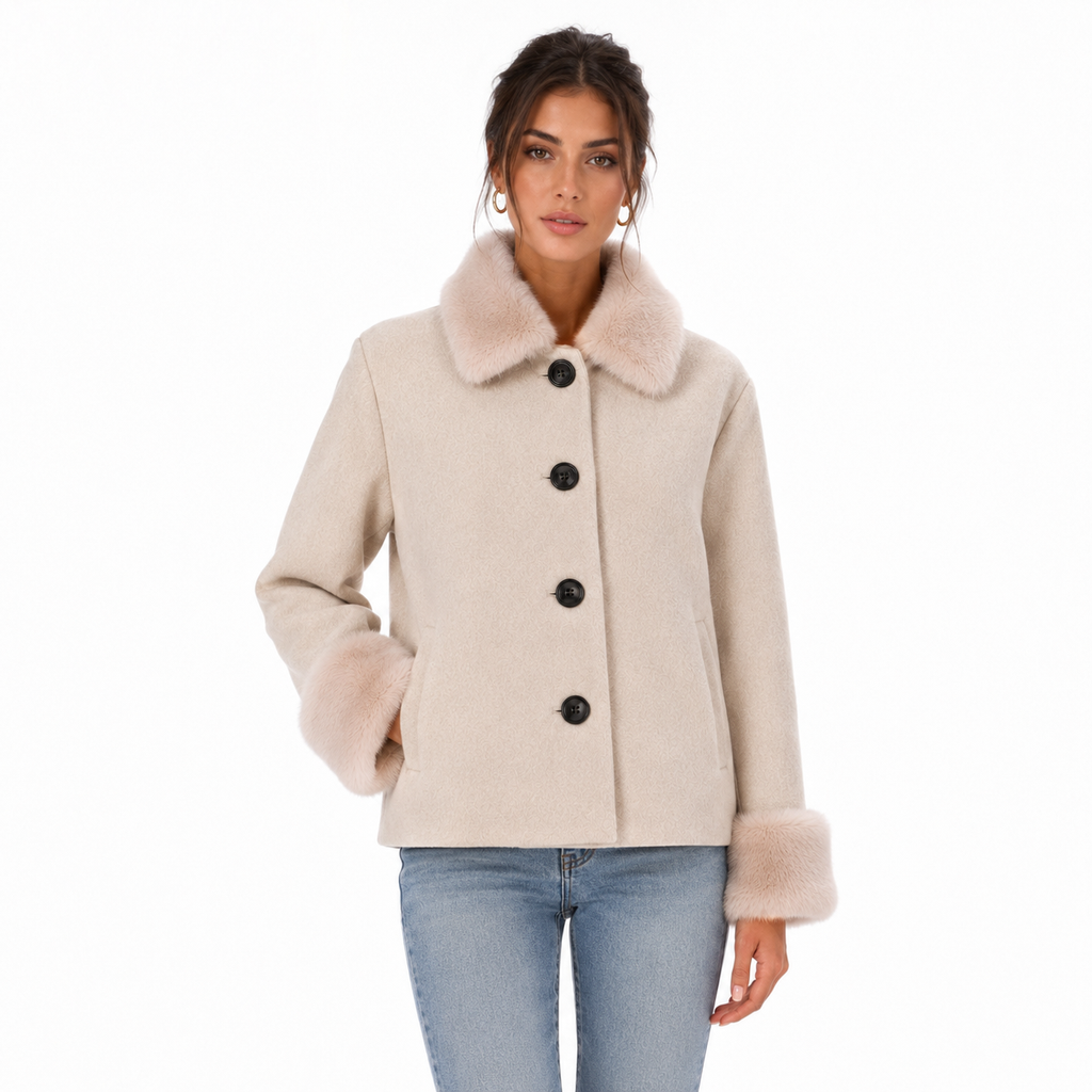 Loro Piana Fabric Woman Coat Short Pelliccia Beige