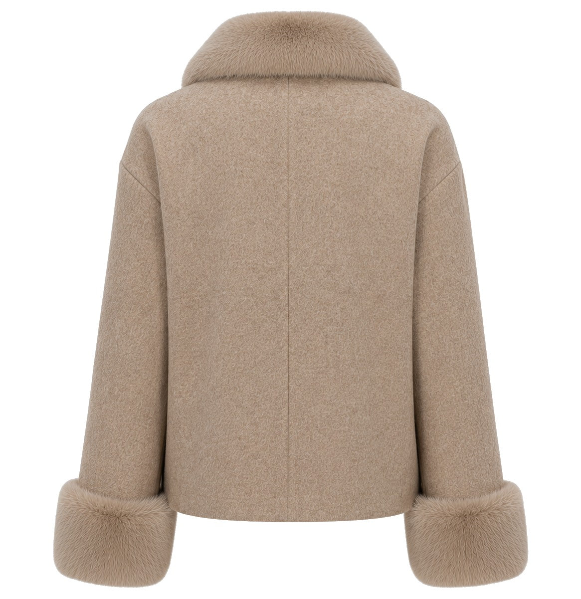 Loro Piana Fabric Woman Coat Short Pelliccia Camel