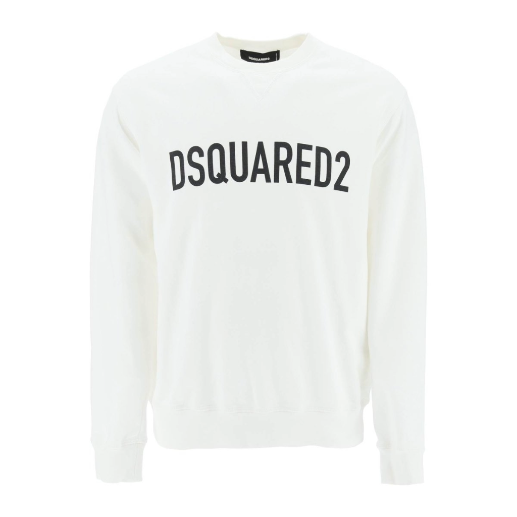 Dsquared2 Man Sweatshirt Crew Neck Print White