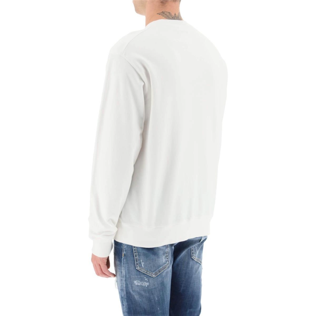 Dsquared2 Man Sweatshirt Crew Neck Print White