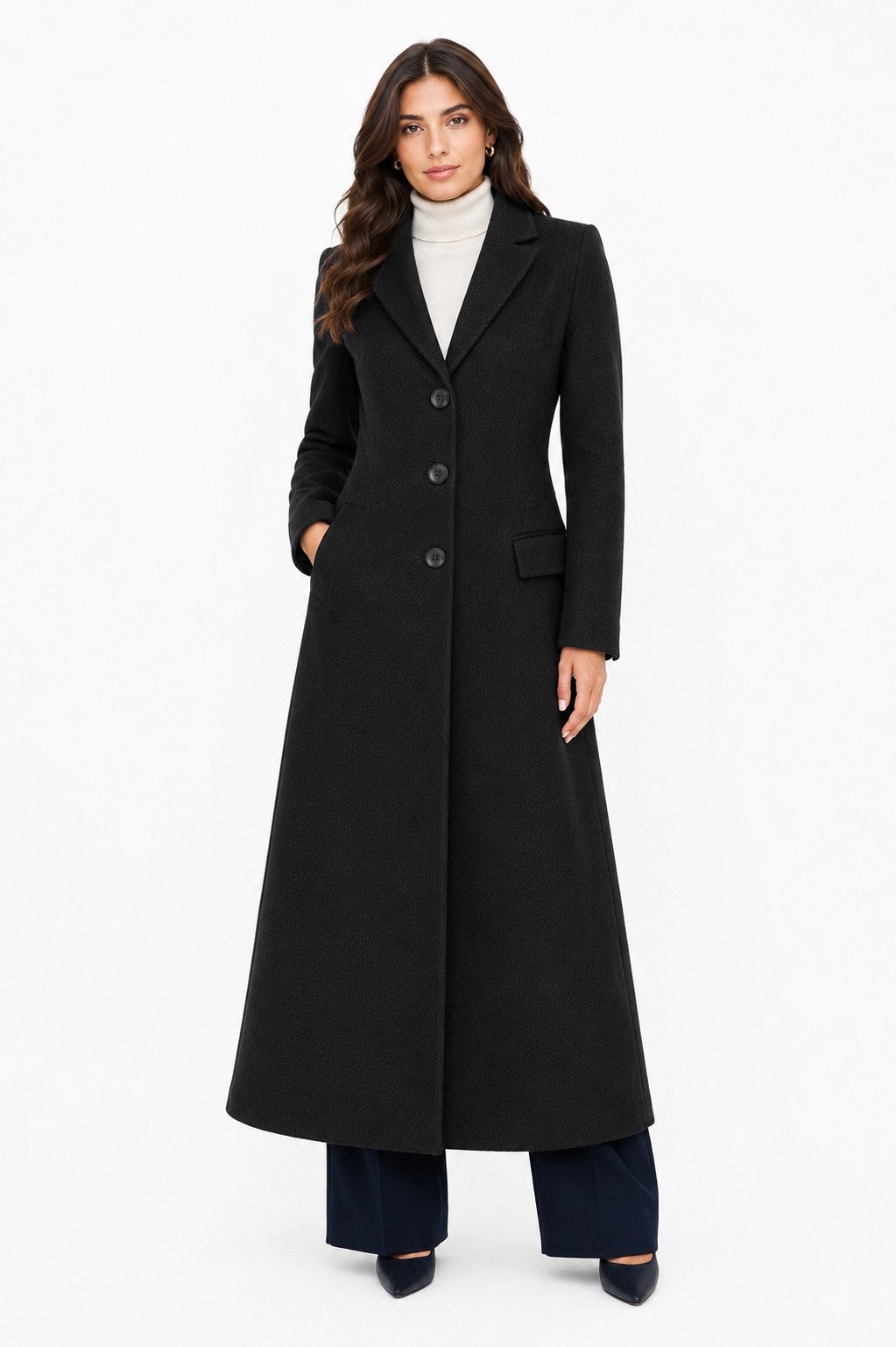 Loro Piana Fabric Woman Coat Long Black