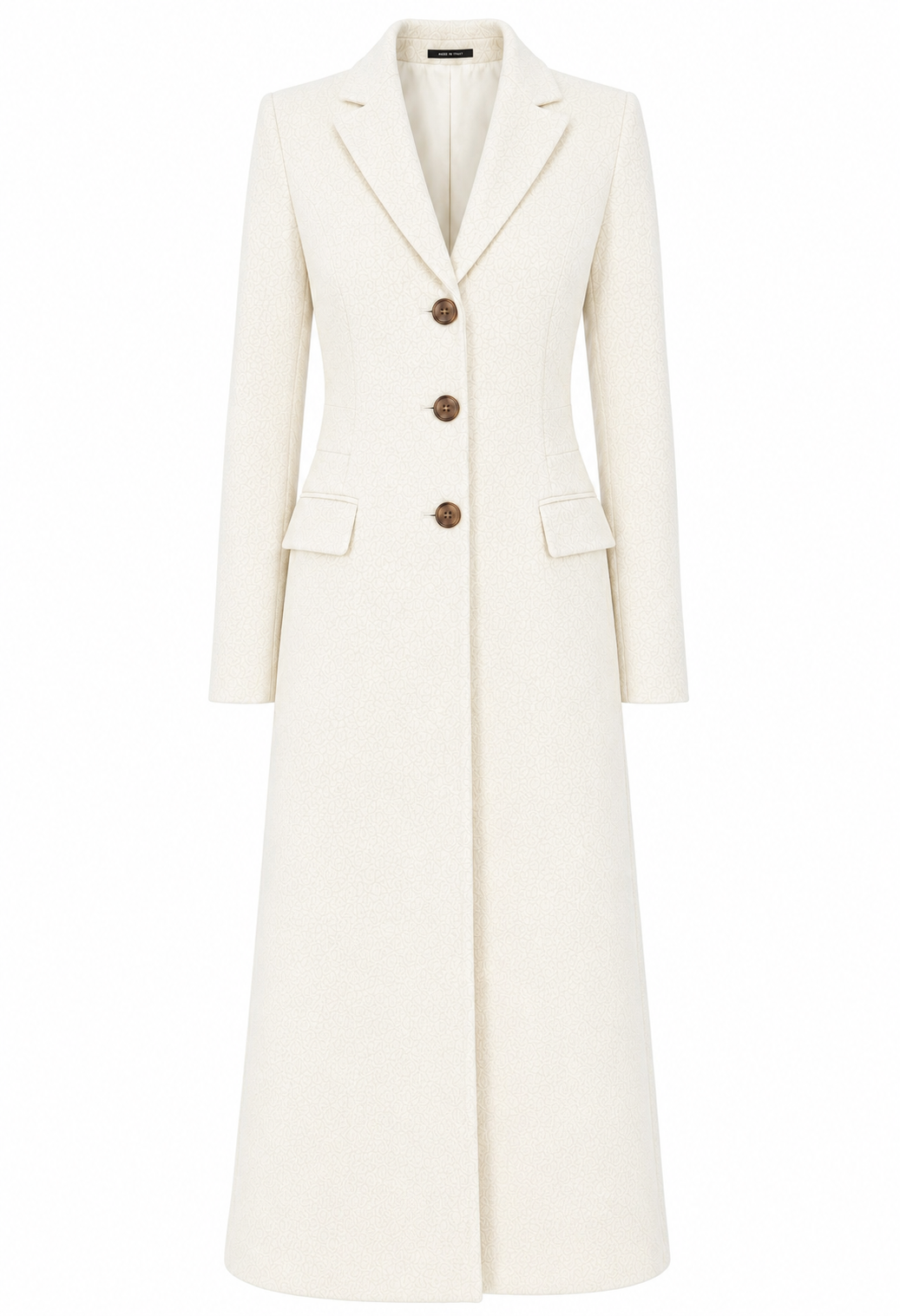 Loro Piana Fabric Woman Coat Long Cream White