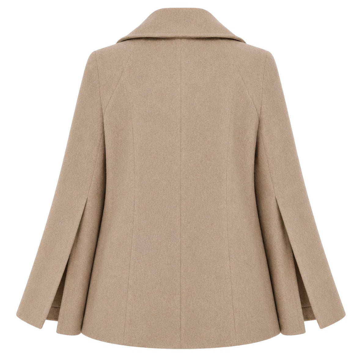 Loro Piana Fabric Woman Peacoat Double-Breasted Kimono Coats Beige