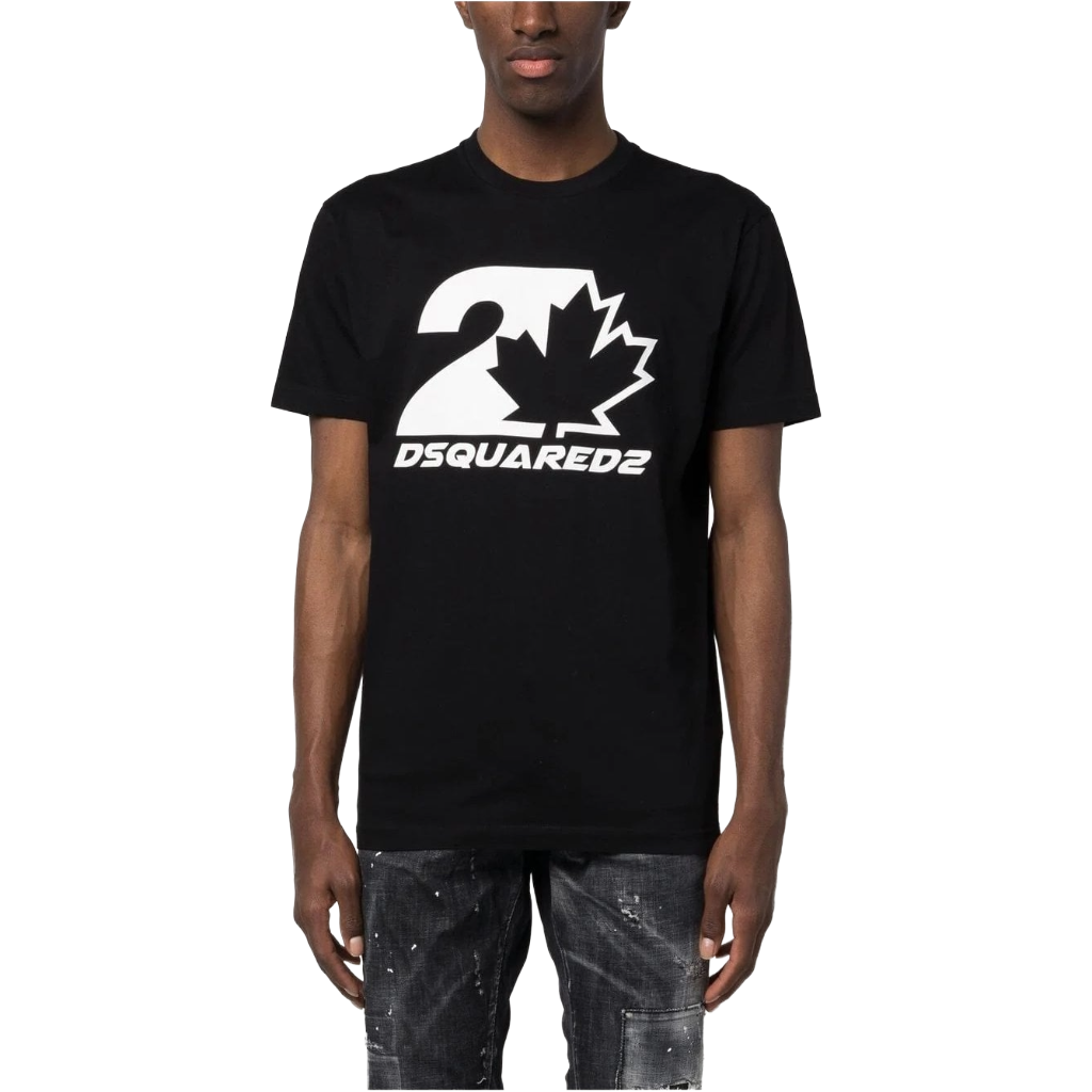Dsquared2 Man T-Shirt Maple Leaf Black
