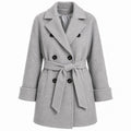 Loro Piana Fabric Woman Coat Peacoat Double-Breasted Grey