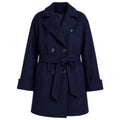 Loro Piana Fabric Woman Coat Peacoat Double-Breasted Blue