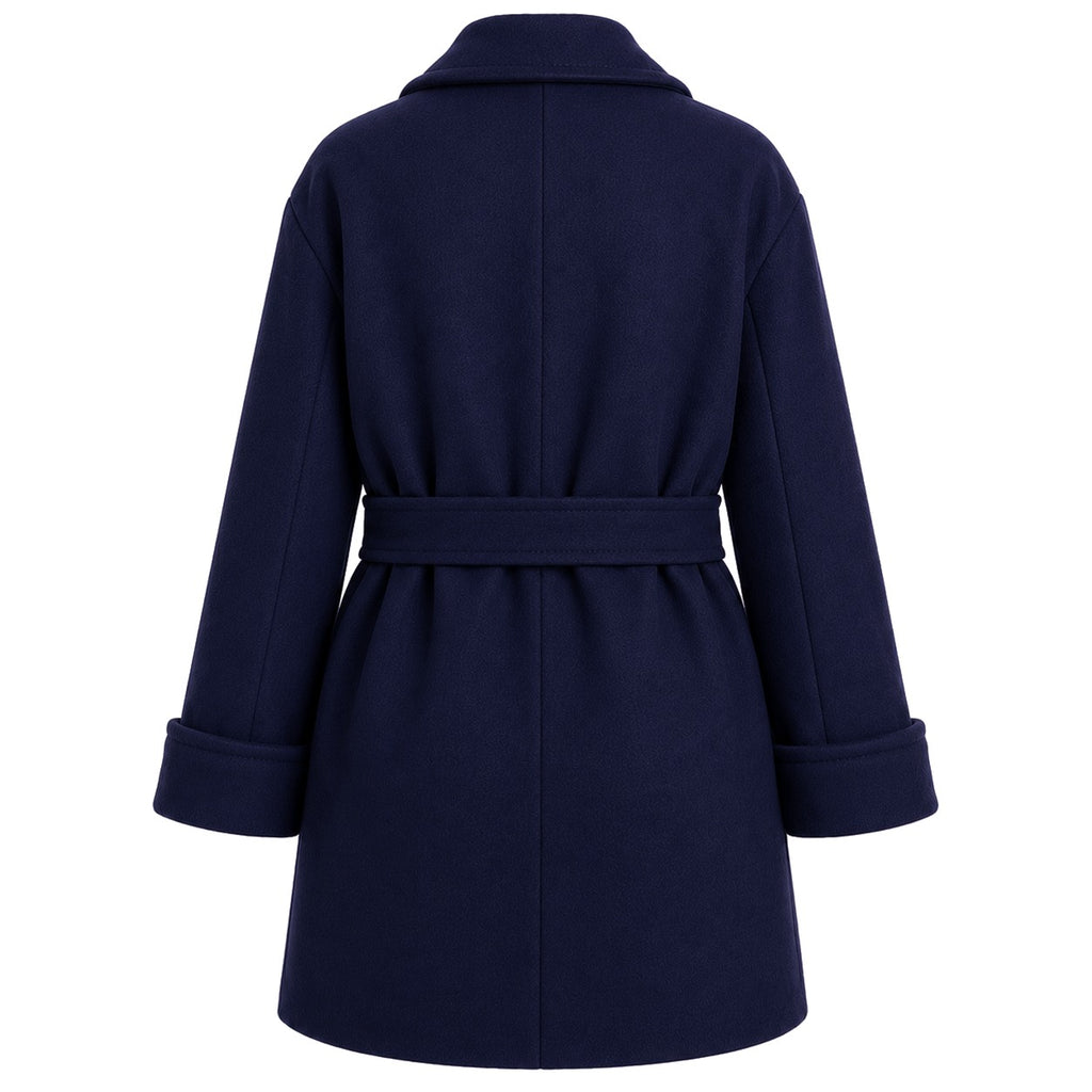 Loro Piana Fabric Woman Coat Peacoat Double-Breasted Blue