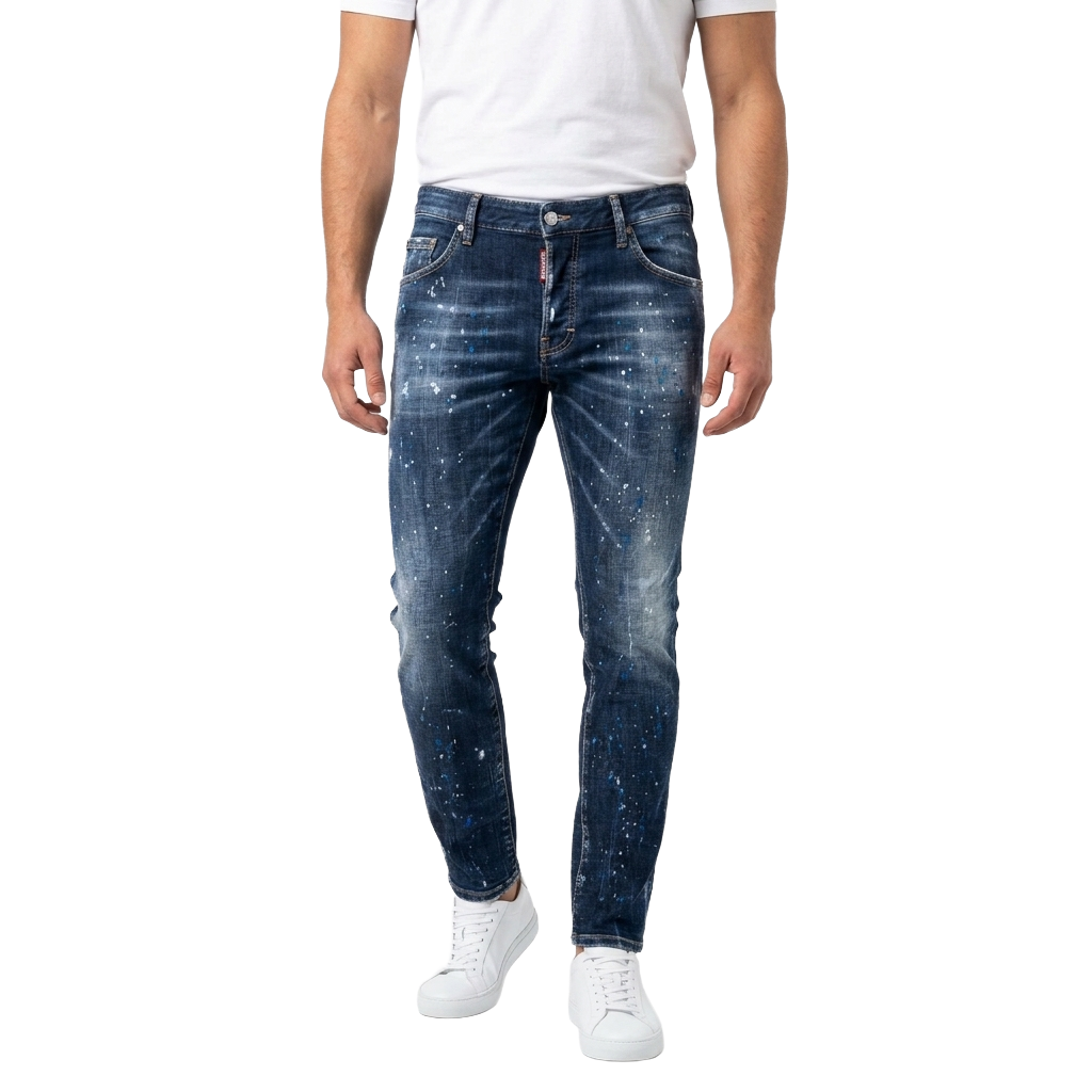 Dsquared2 Man Denim Vernice Denim Blue