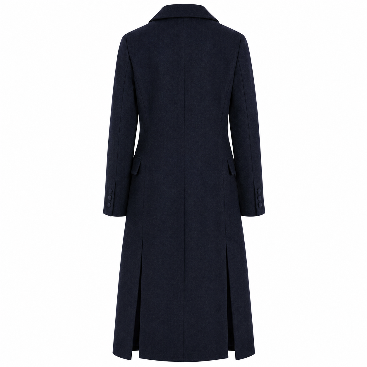 Loro Piana Fabric Woman Coat Long Lapel Satin Blue