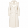Loro Piana Fabric Woman Coat Long Lapel Satin White