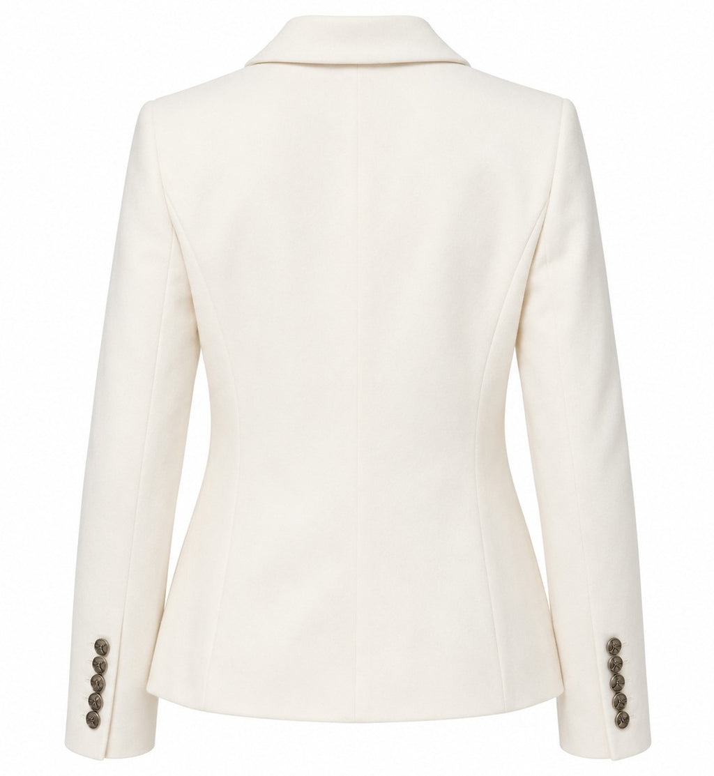 Loro Piana Fabric Woman Jacket Double-Breasted Cream White