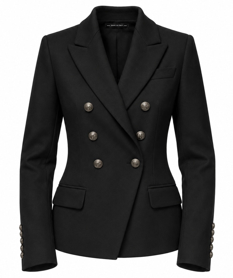 Loro Piana Fabric Woman Jacket Double-Breasted Black