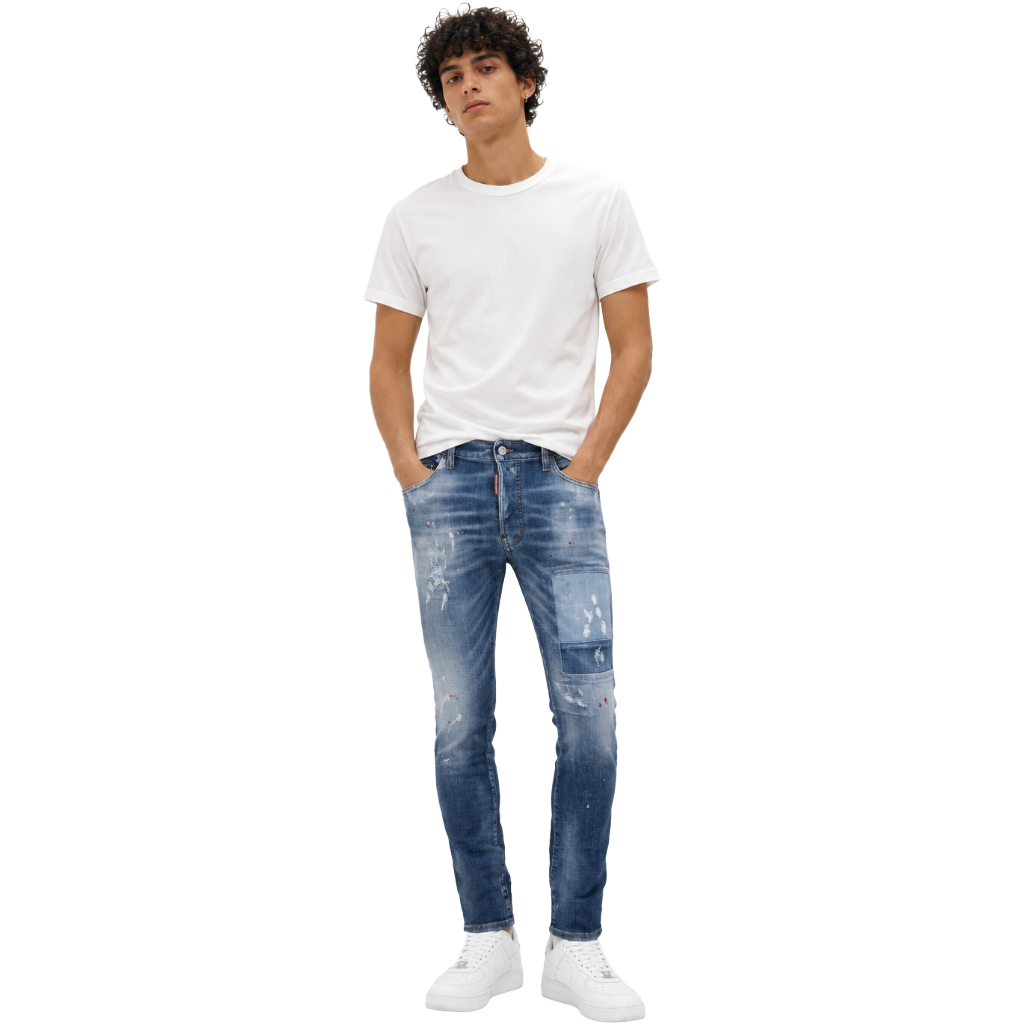Dsquared2 Man Denim Skater Jeans Blue