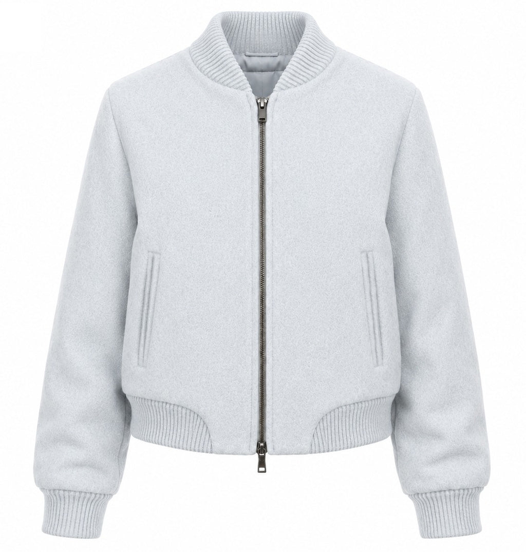 Loro Piana Fabric Woman Bomber Ghiaccio Ice