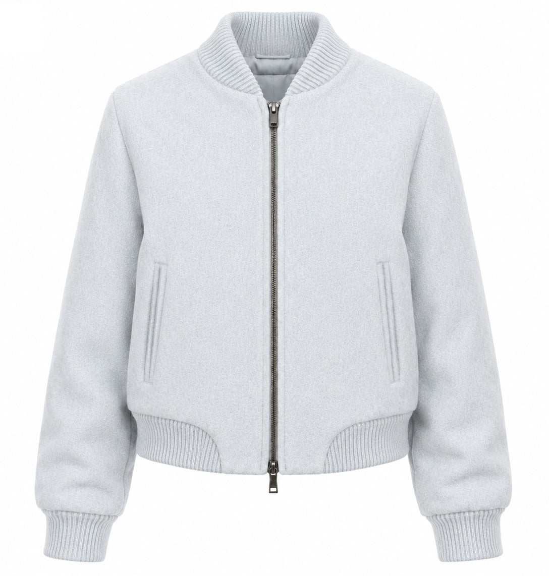 Loro Piana Fabric Woman Bomber Ghiaccio Ice