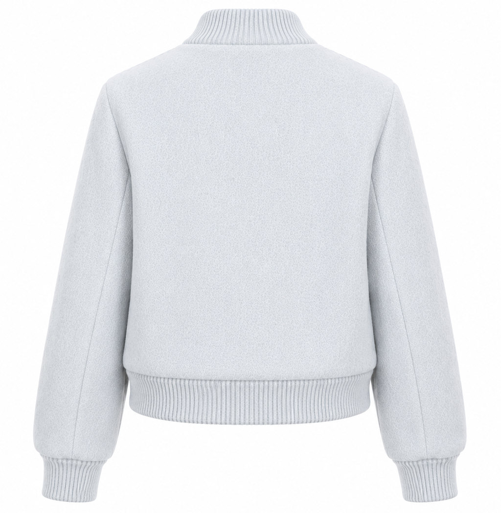 Loro Piana Fabric Woman Bomber Ghiaccio Ice