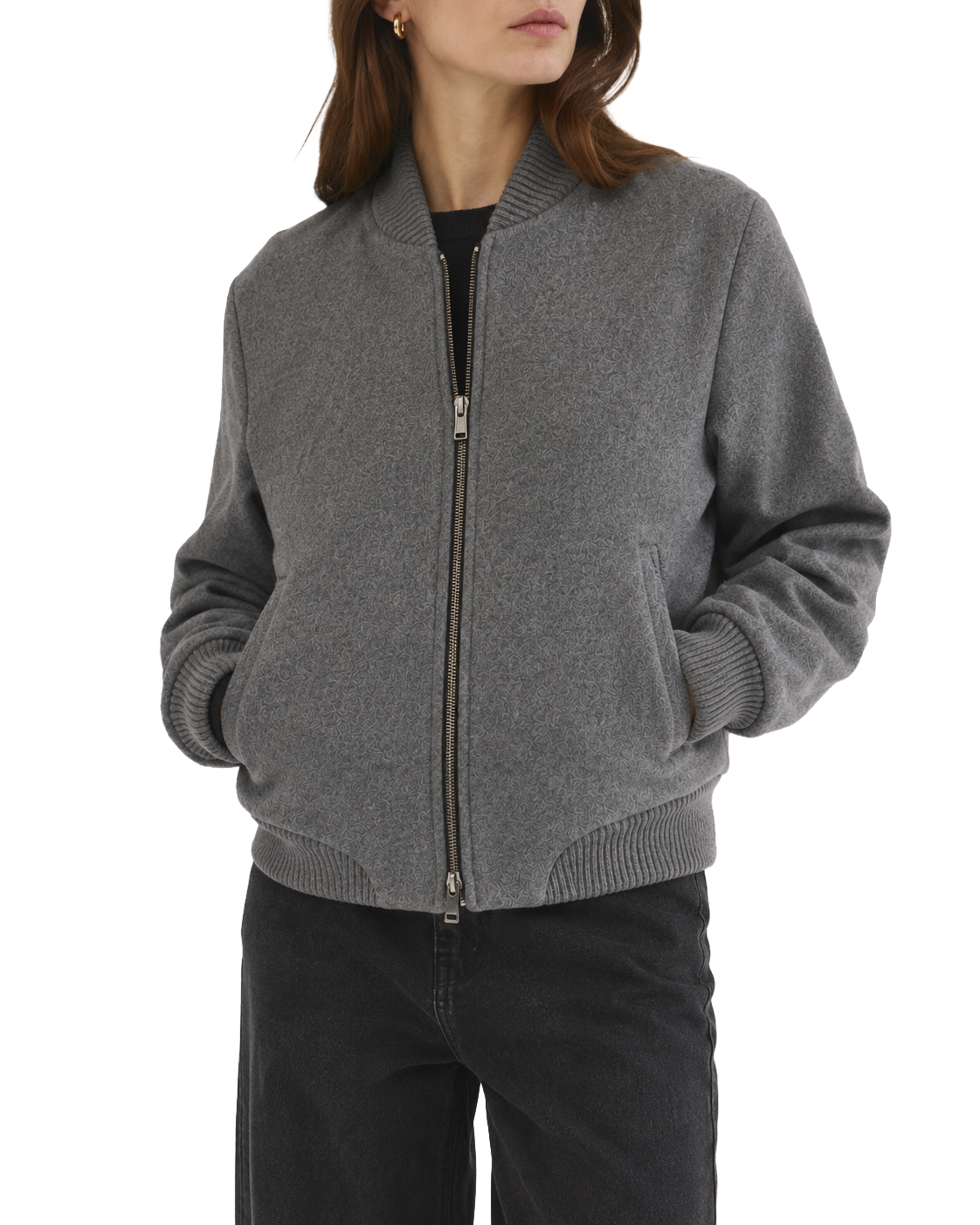 Loro Piana Fabric Woman Bomber Grey