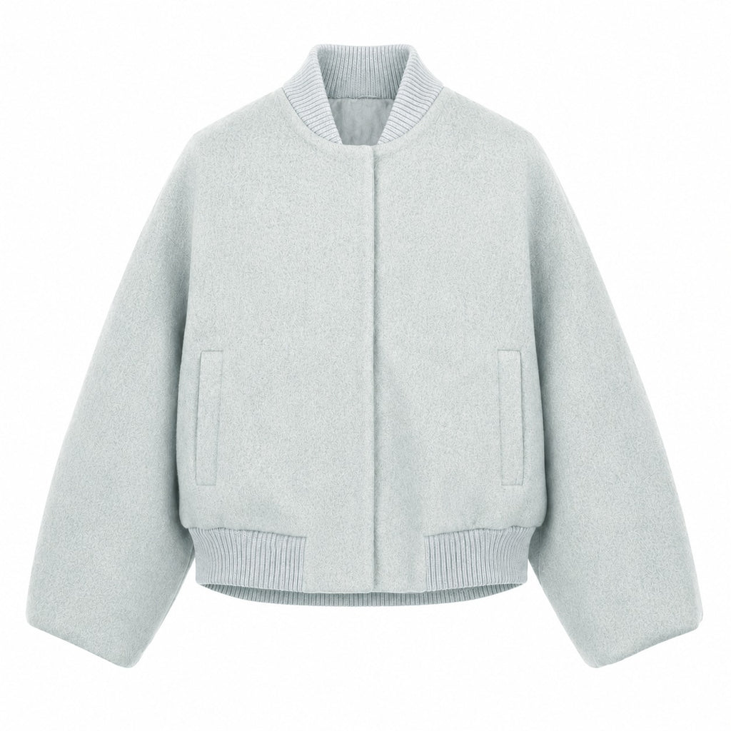 Loro Piana Fabric Woman Bomber Ghiaccio Ice