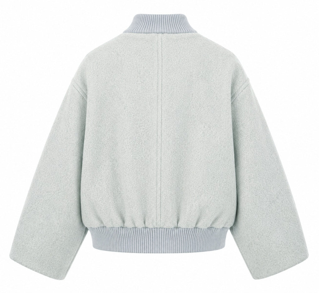 Loro Piana Fabric Woman Bomber Ghiaccio Ice