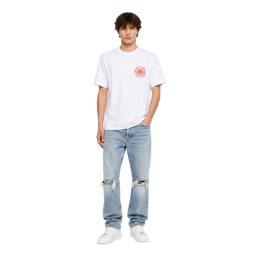 Amiri Man Sun Tee T-Shirts Tops White
