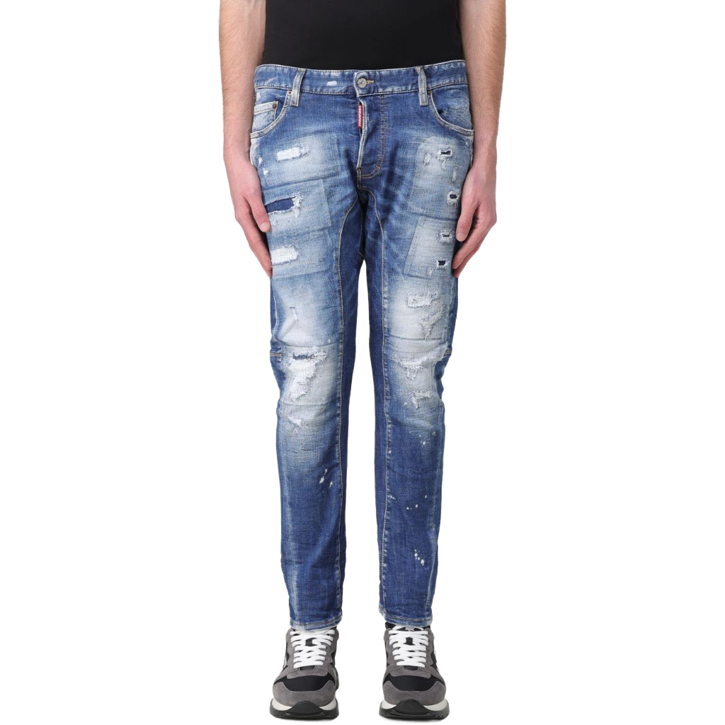 Dsquared2 Man Denim Tidy Biker Jeans Blue