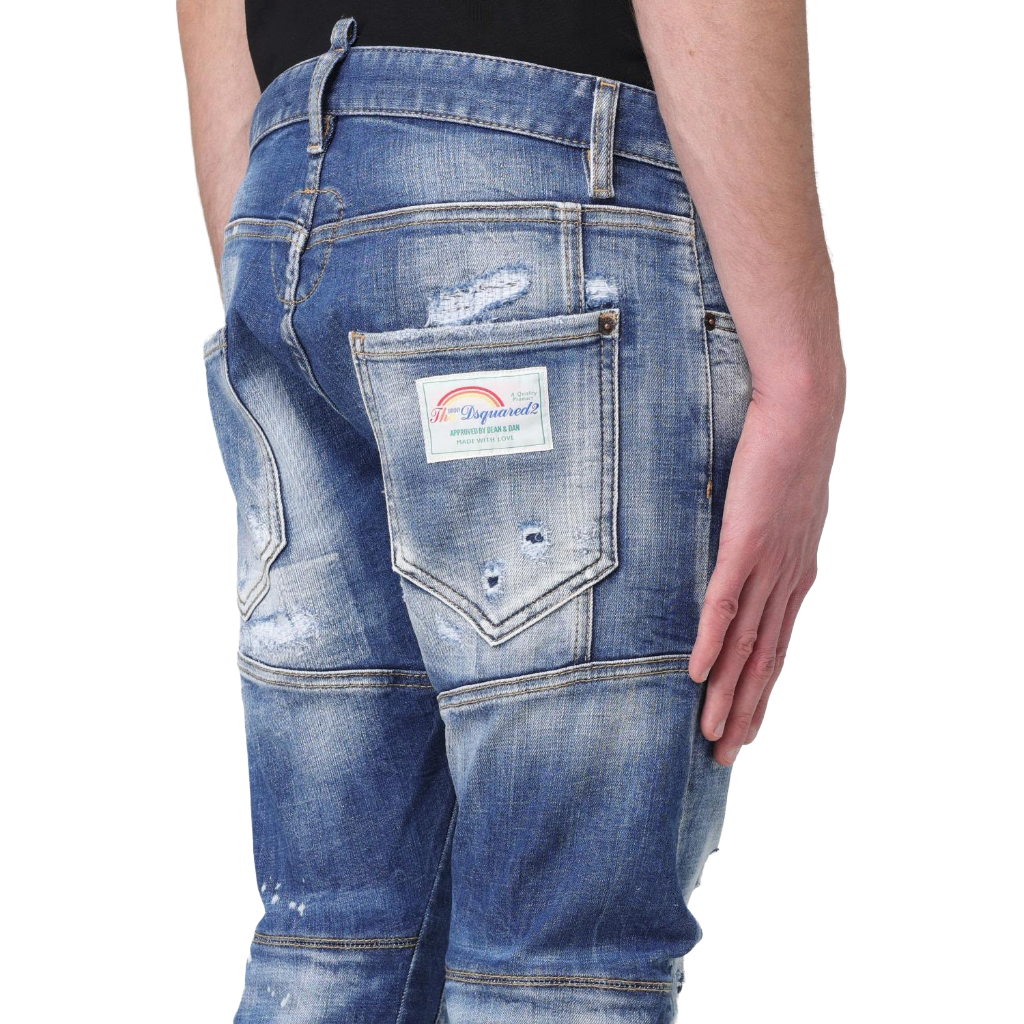 Dsquared2 Man Denim Tidy Biker Jeans Blue