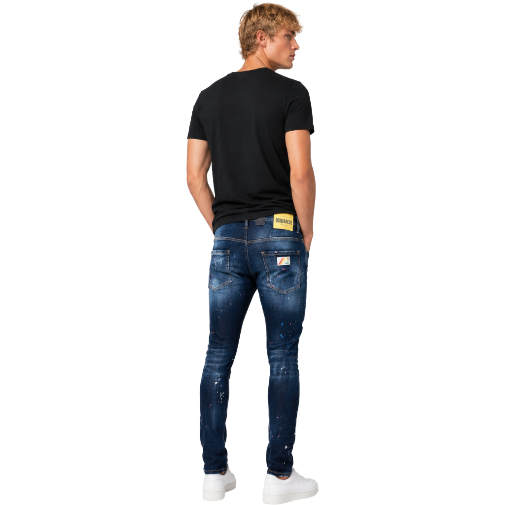 Dsquared2 Man Denim Sexy Twist Jeans Blue