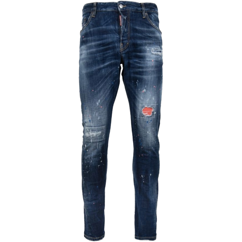 Dsquared2 Man Denim Sexy Twist Jeans Blue