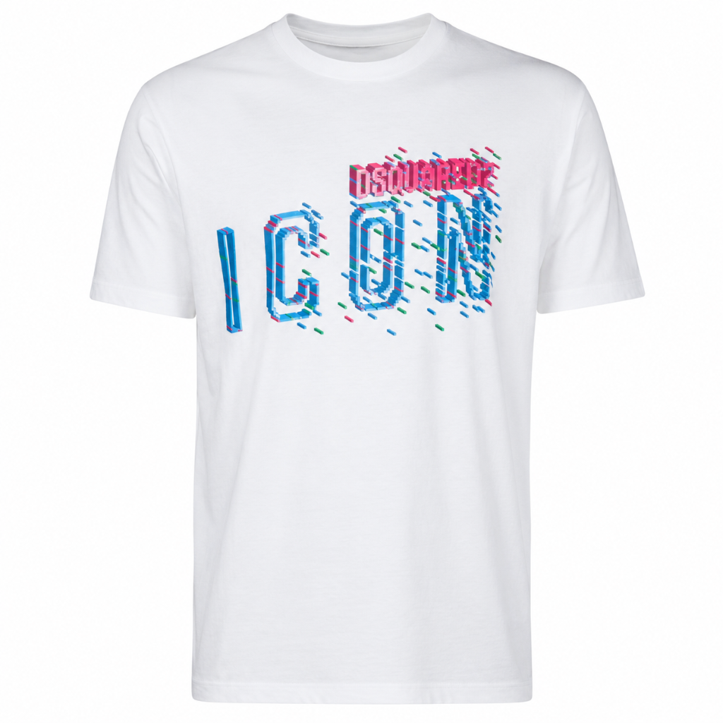 Dsquared2 Man T-Shirt Icons Pixel White