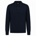 Alpha Studio Man Polo Silk Cashmere Blue