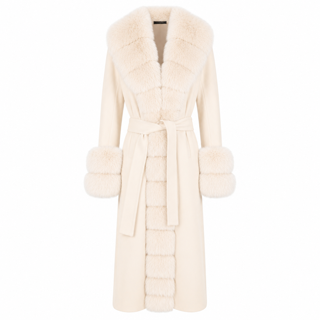 Loro Piana Fabric Woman Coat Pelliccia Beige
