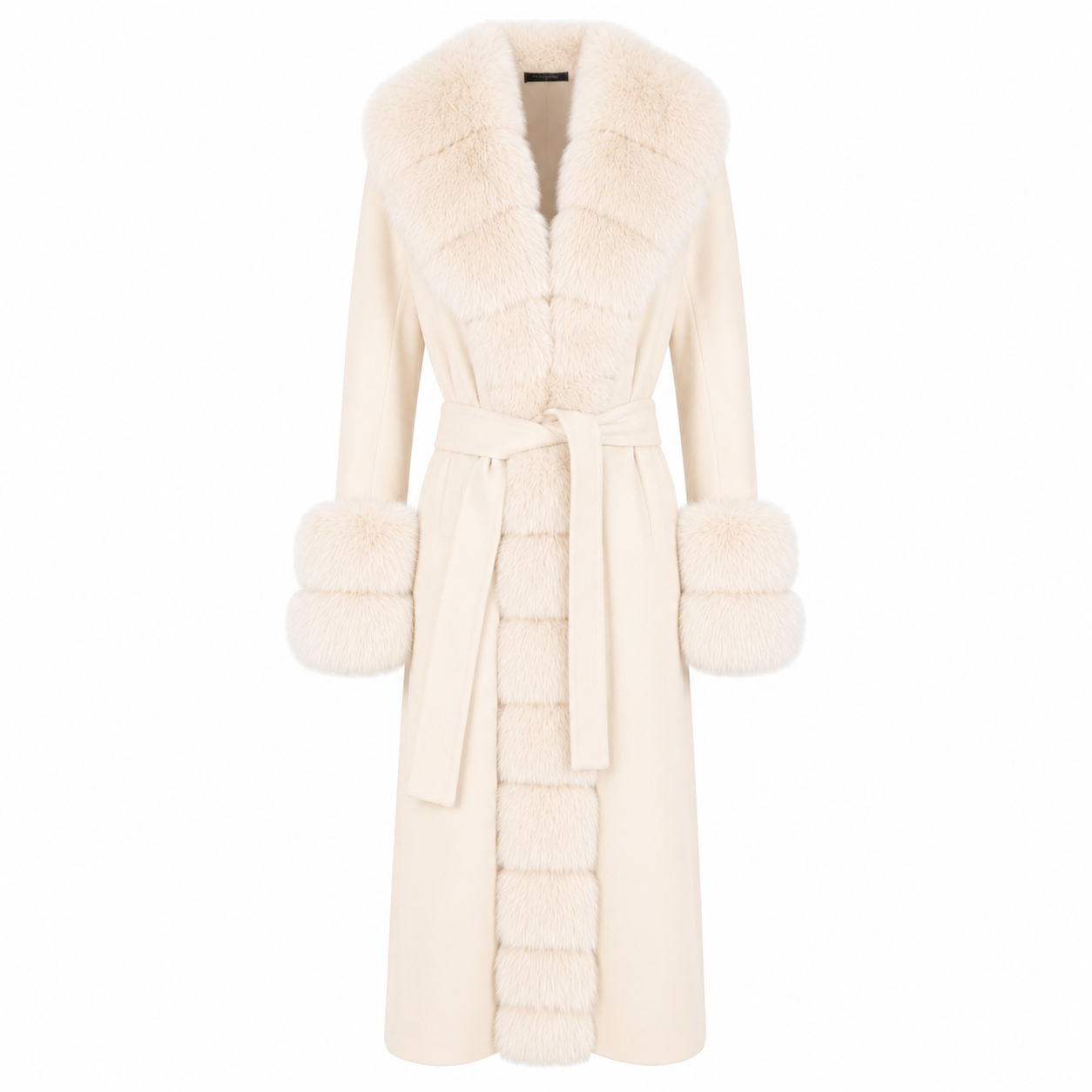 Loro Piana Fabric Woman Coat Pelliccia Beige