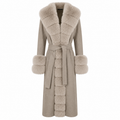 Loro Piana Fabric Woman Coat Pelliccia Beige