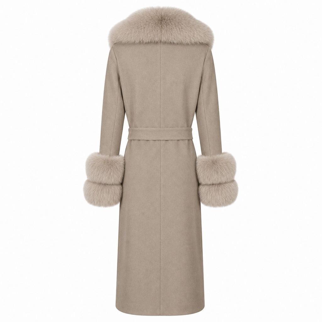 Loro Piana Fabric Woman Coat Pelliccia Beige