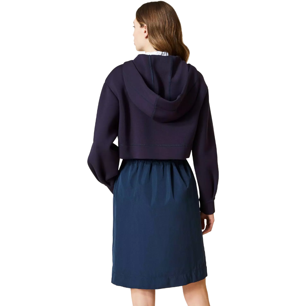 Twinset Woman Parka Tessuto Scuba Taffetà Blue