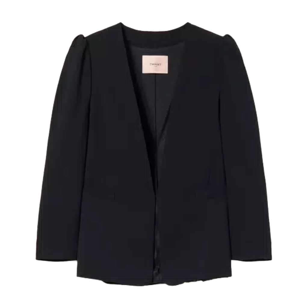 Twinset Woman Jacket Blazer Sleeve Sbuffo Black