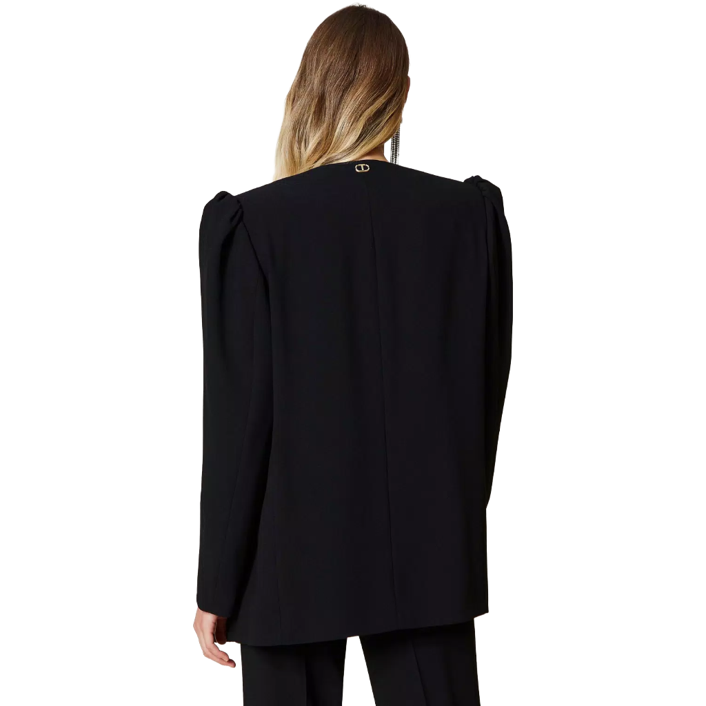 Twinset Woman Jacket Blazer Sleeve Sbuffo Black