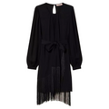 Twinset Woman Dress Short Crêpe Frange Black