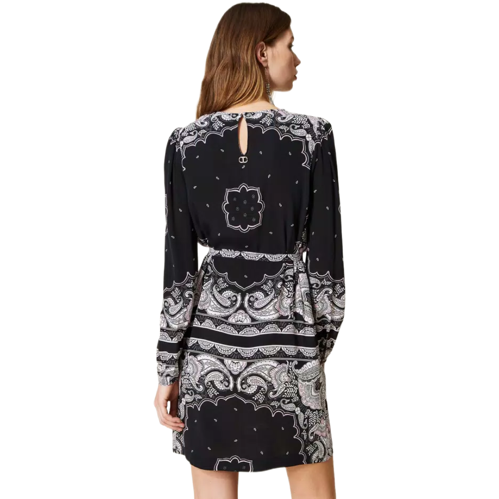 Twinset Woman Dress Print Bandana Black