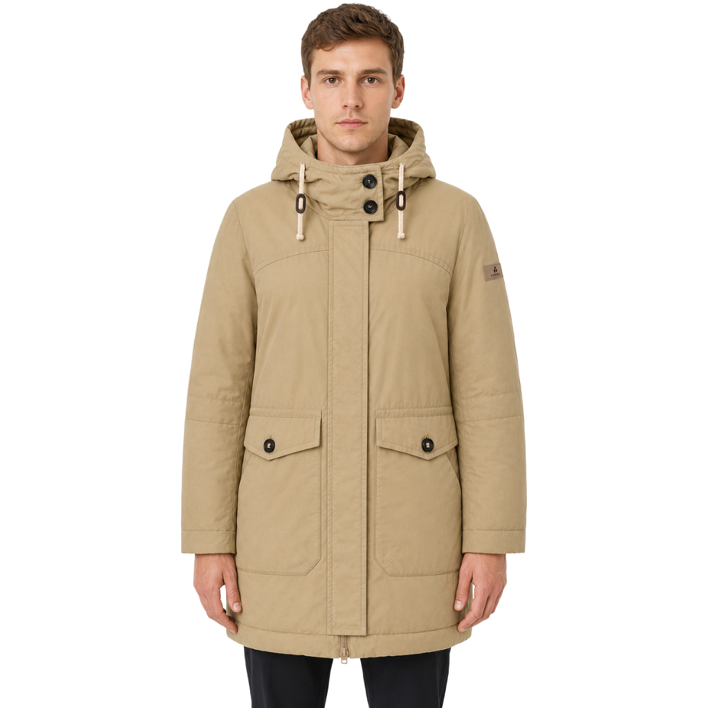 Peuterey Man Down Jacket Hurdy Fur Beige