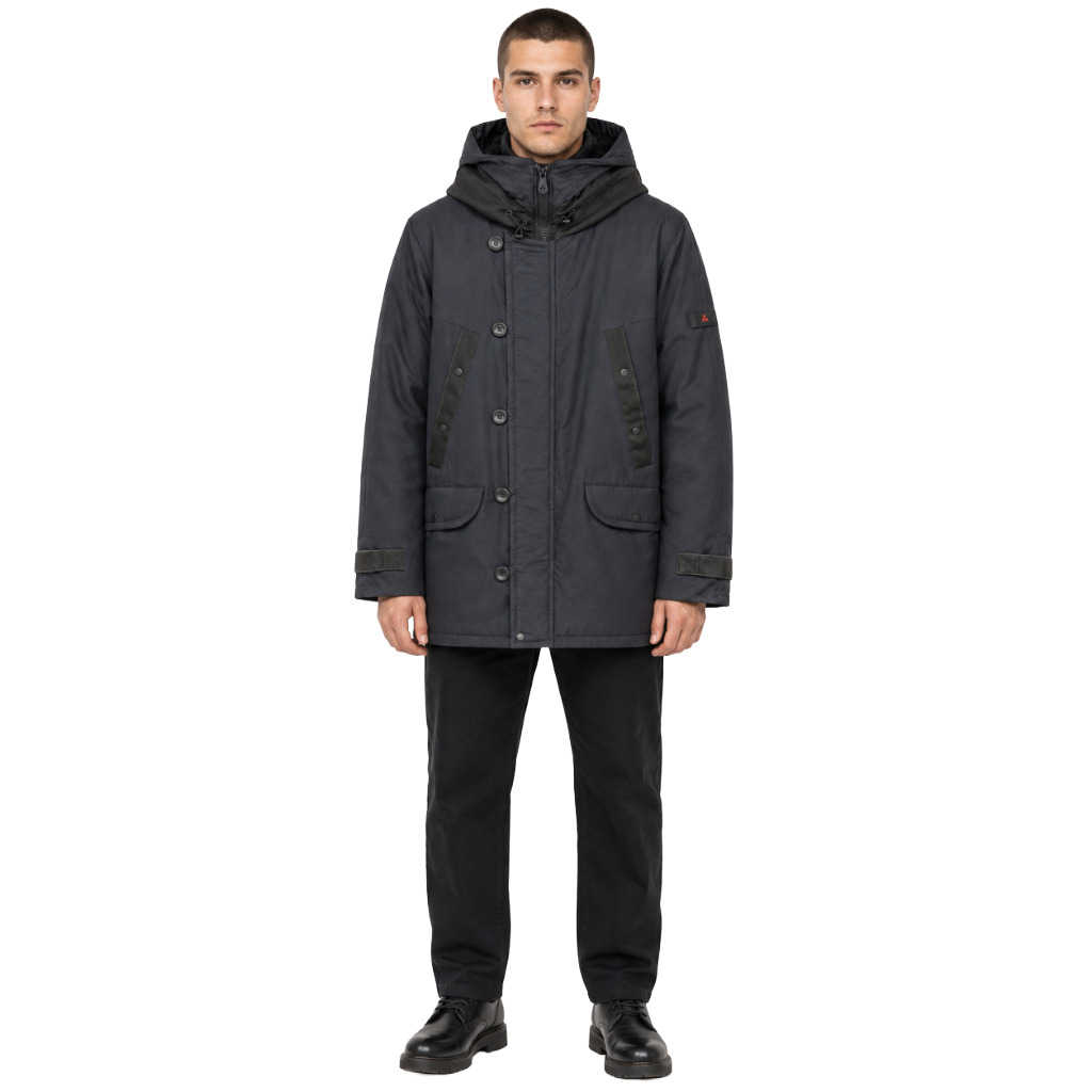 Peuterey Man Down Jacket Fadi Eco Fur Blue